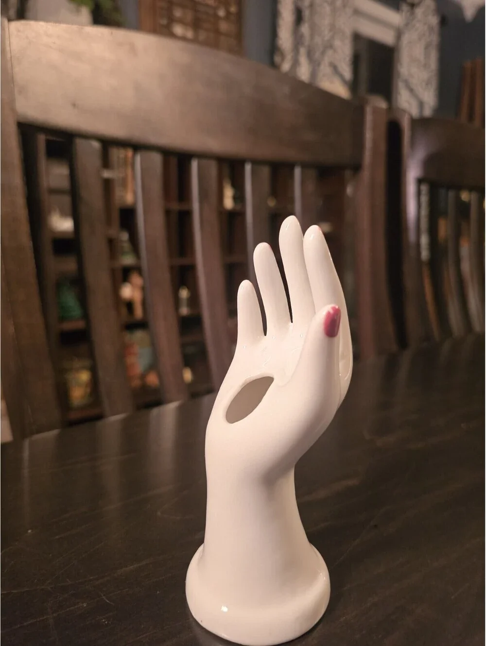 Small White Hand Ring Holder Bud Vase Propagations Plants Jewelry Holder